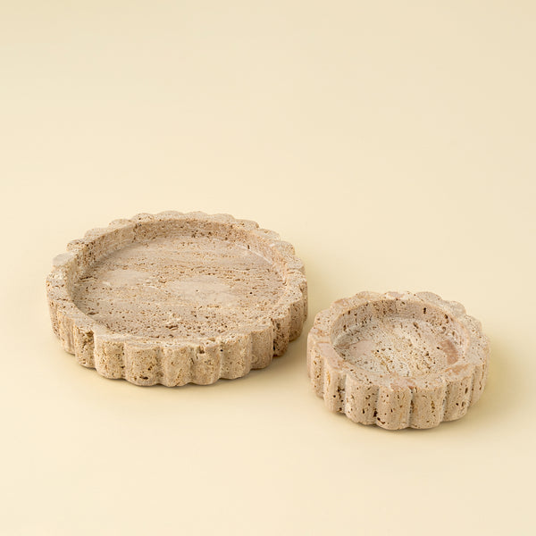 Travertine Scalloped Plate M