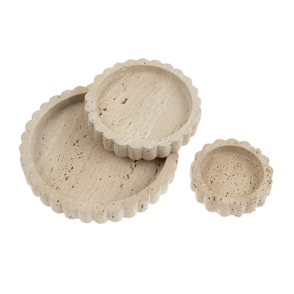 Travertine Scalloped Plate M
