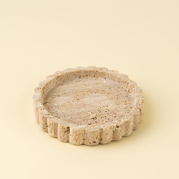 Travertine Scalloped Plate M