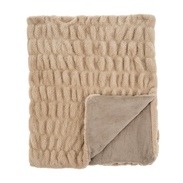 Faux Fur Throw, Taupe