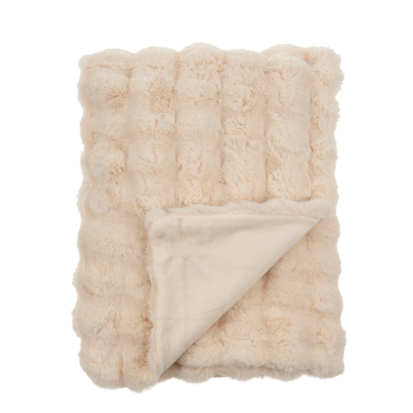 Faux Fur Throw, Cream