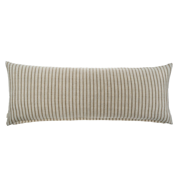 15x42 Pinstripe Linen Pillow, Natural