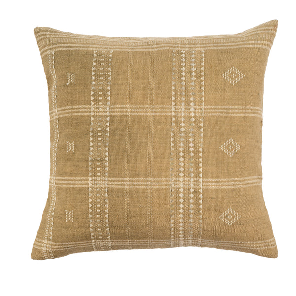 20x20 Bhujodi Wool Handloom Pillow, Beige