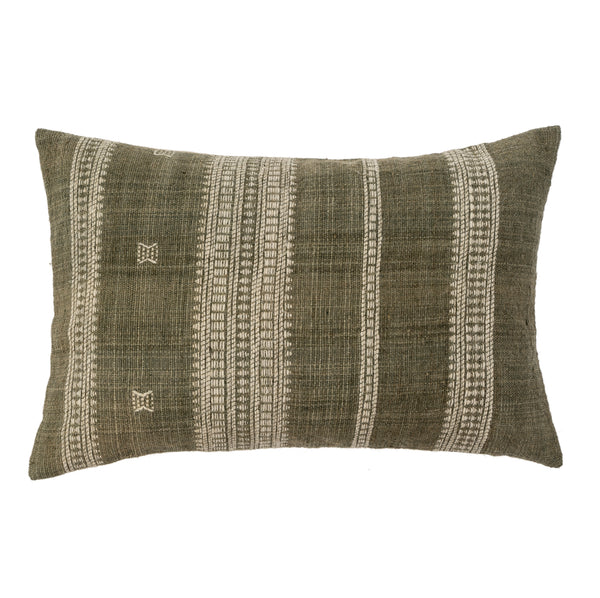 16x24 Bhujodi Wool Handloom Pillow, Lichen