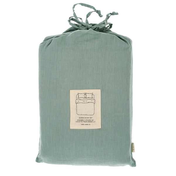 Reverie Linen Queen Duvet Set Mist