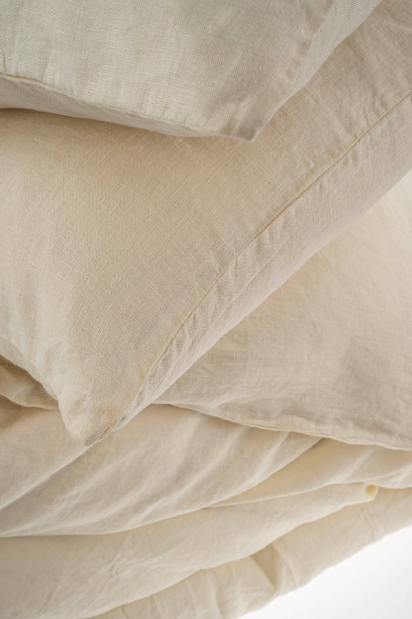 Reverie Linen King Duvet Set Ivory