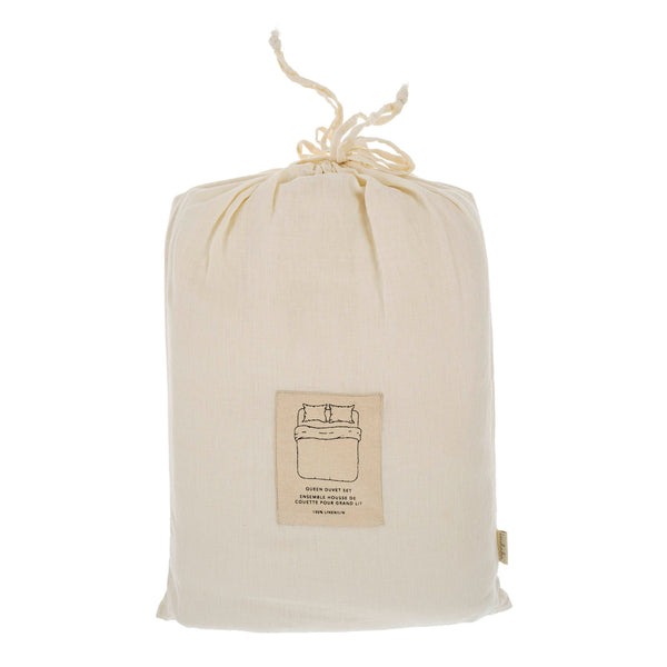 Reverie Linen Queen Duvet Set Ivory