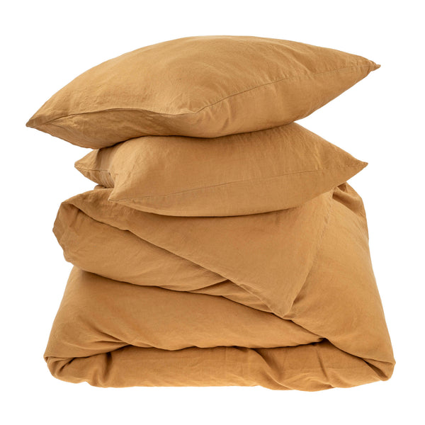 Reverie Linen King Duvet Set Curry