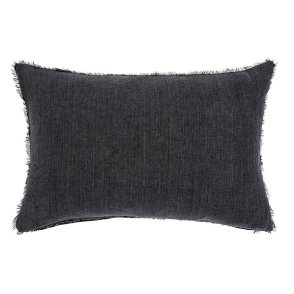 16x24 Lina Linen Pillow Charcoal