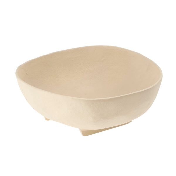 Rockform Footed Bowl L, Ivory