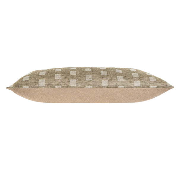 14x31 Check Linen Pillow Natural