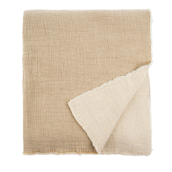 Madeira Double Sided Bed Blanket Beige/Natural