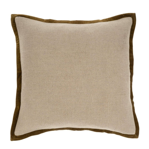 24x24 Velvet Trim Pillow Green