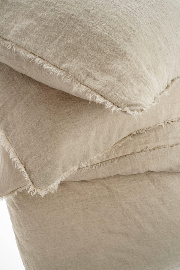 Lina Linen Queen Duvet Set Driftwood