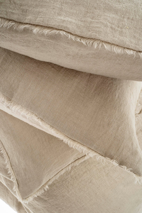 Lina Linen Queen Duvet Set Driftwood