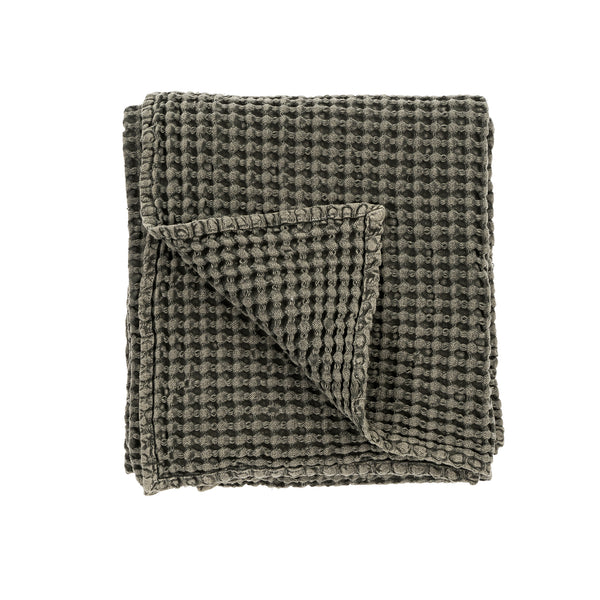 Stonewashed Waffle Throw Blanket Charcoal