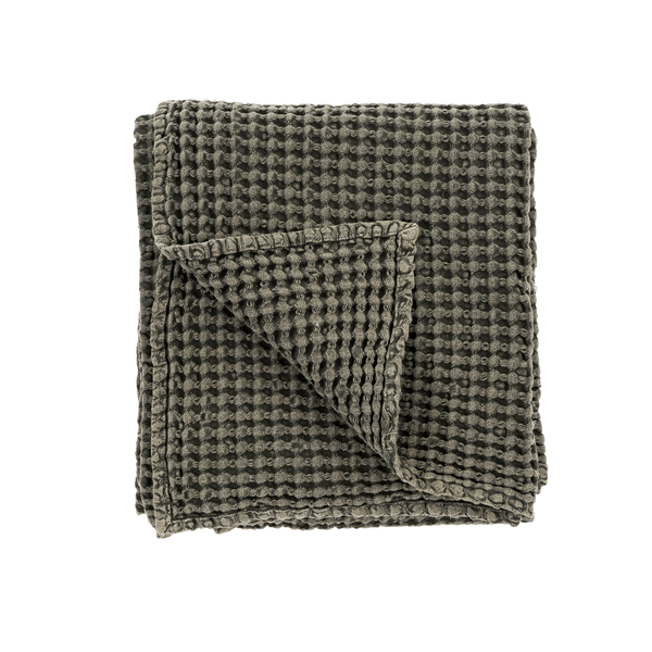 Stonewashed Waffle Throw Blanket Charcoal