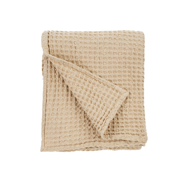 Stonewashed Waffle Throw Blanket Cream