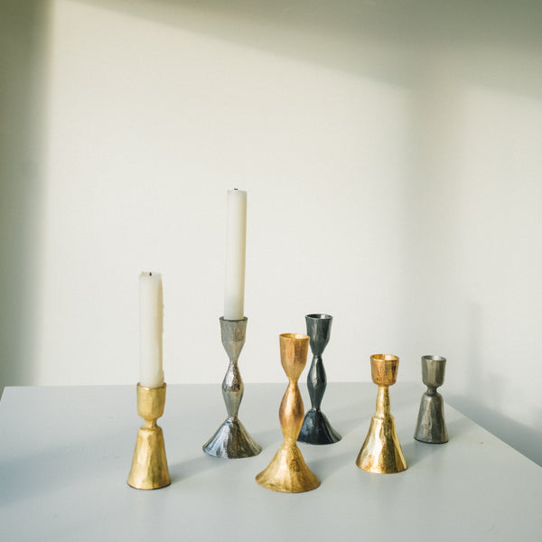 Zora Forged Candlestick L, Gunmetal