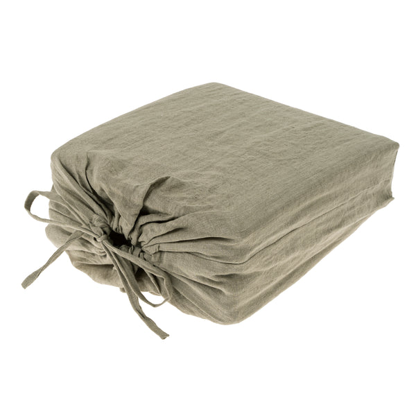 Lina Linen Queen Duvet Set, Sand