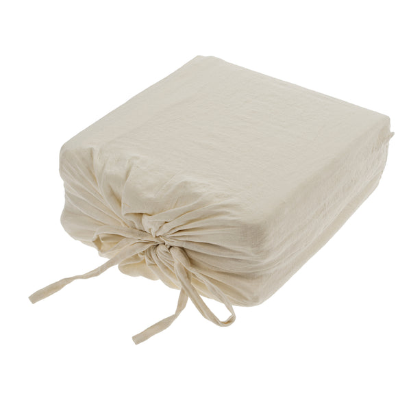 Lina Linen King Duvet Set, Ivory