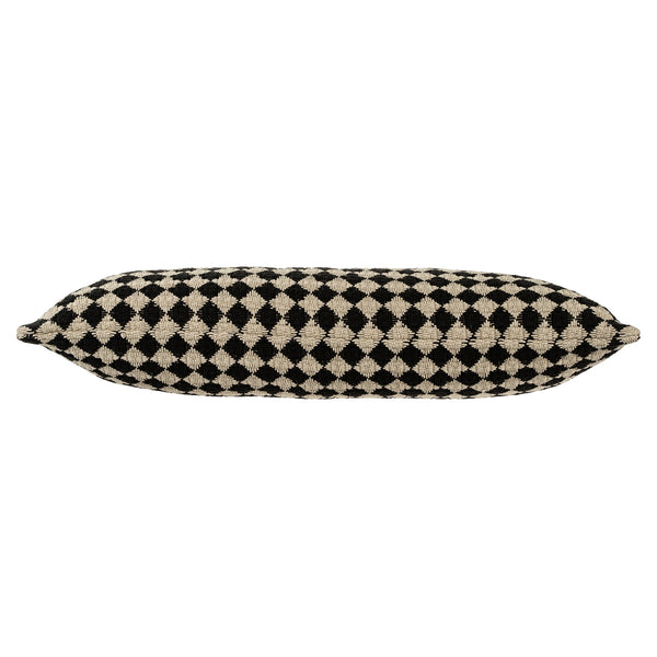 14x31 Check Weave Pillow Black