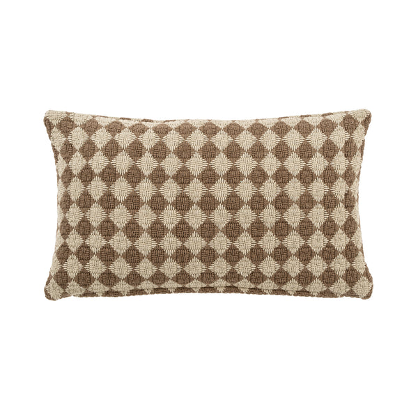 21x12 Check Weave Pillow Brown