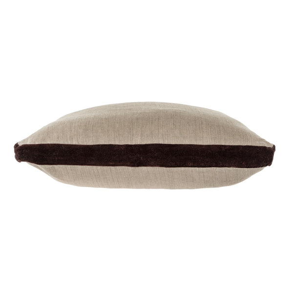 20x20 Velvet Trim Pillow Chocolate