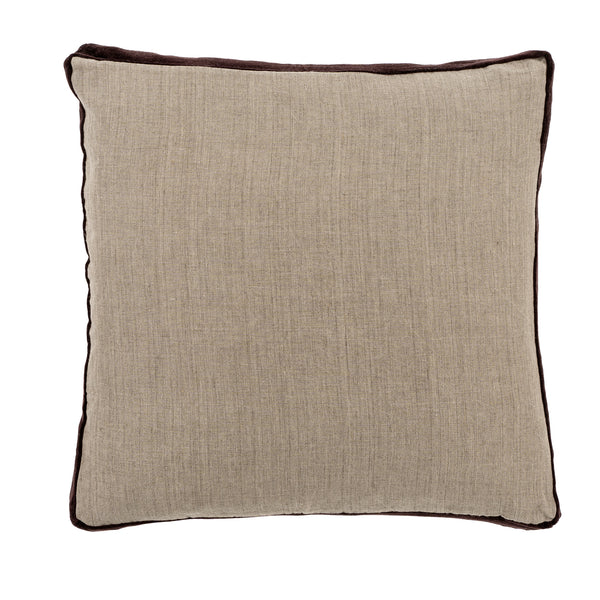 20x20 Velvet Trim Pillow Chocolate