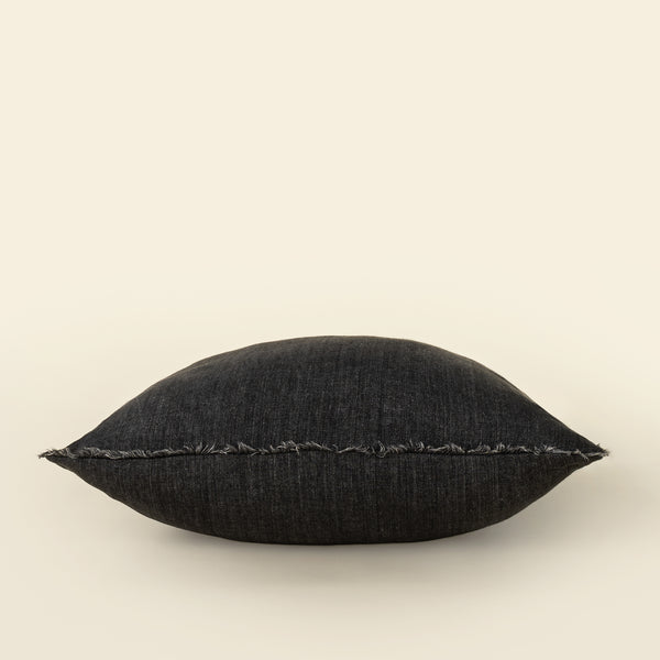 24x24 Lina Linen Pillow Charcoal