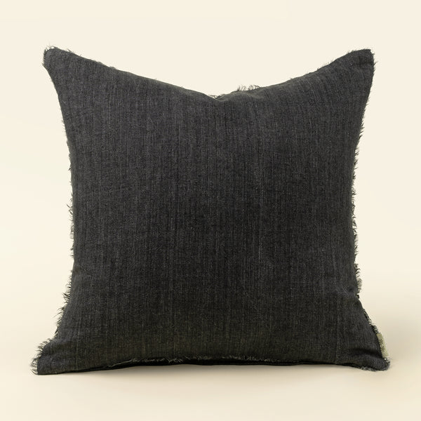 24x24 Lina Linen Pillow Charcoal