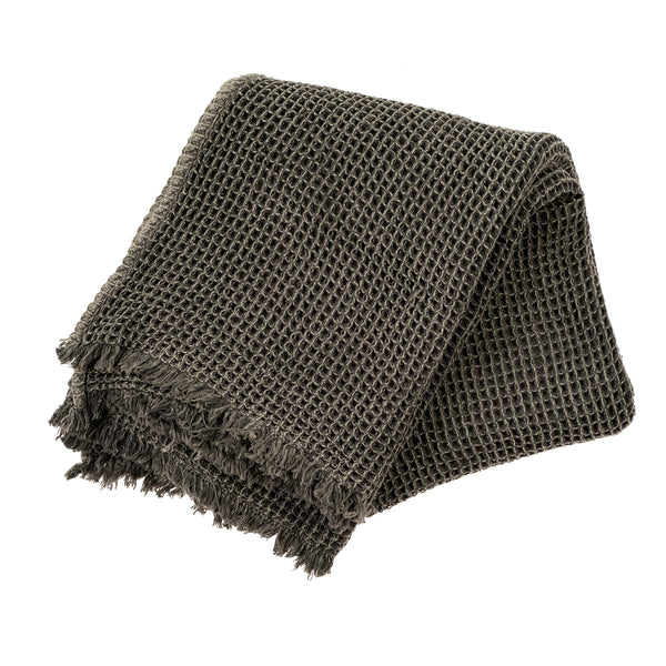 Waffle Throw, Dark Grey