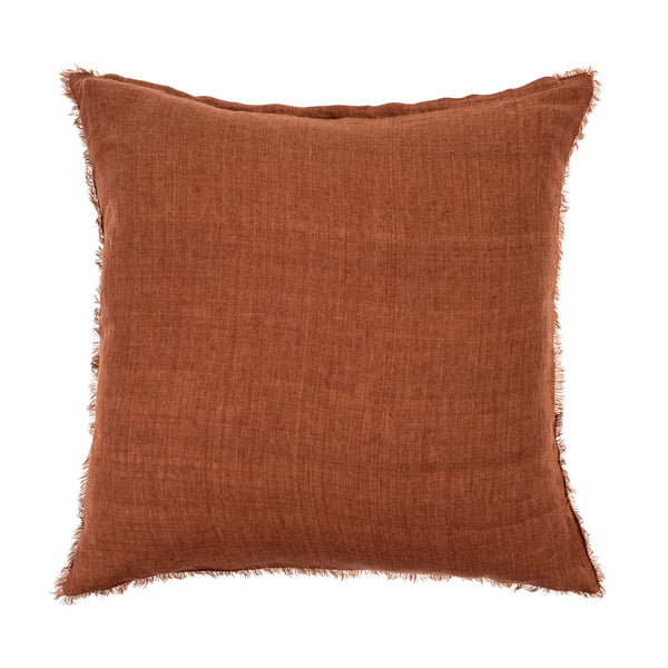 24x24 Lina Linen Pillow Burnt Umber