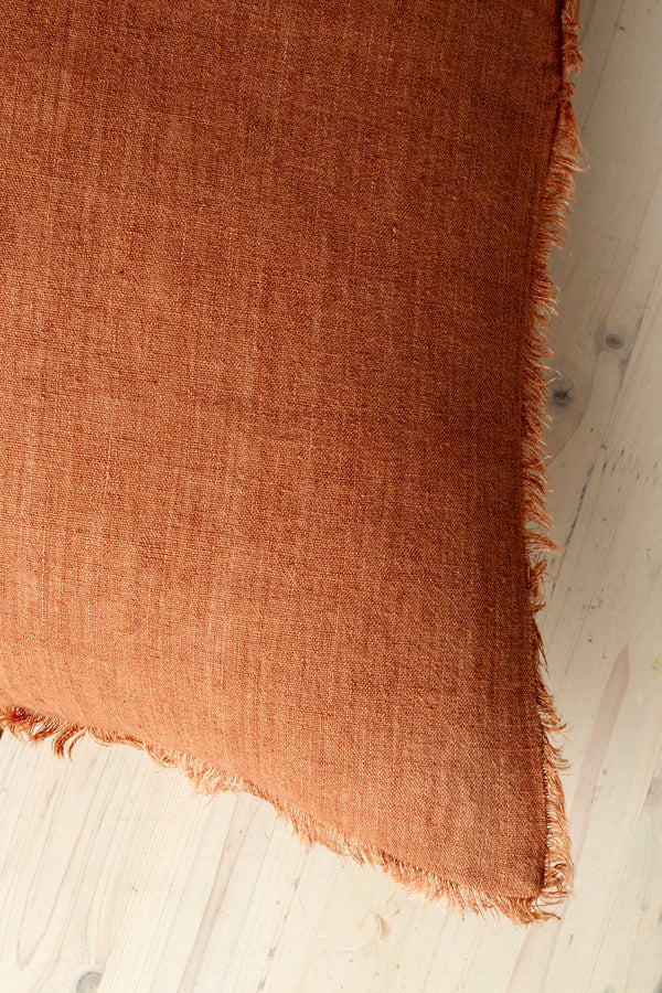 24x24 Lina Linen Pillow Burnt Umber