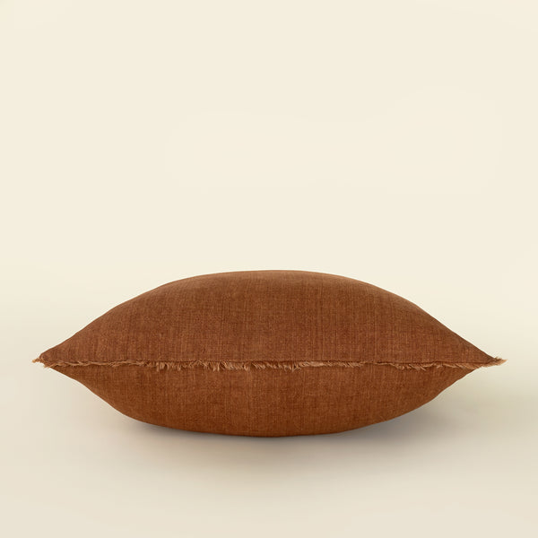 24x24 Lina Linen Pillow Burnt Umber
