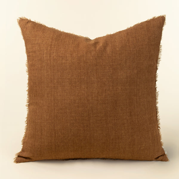 24x24 Lina Linen Pillow Burnt Umber