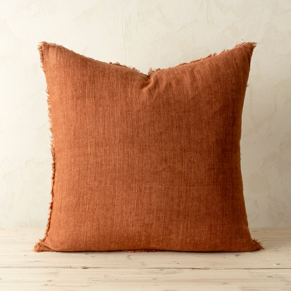 24x24 Lina Linen Pillow Burnt Umber