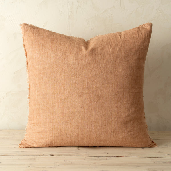 24x24 Lina Linen Pillow Terracotta