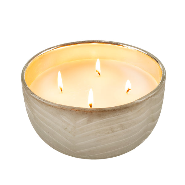 Silver Leaf Candle Bowl - Amber Spruce