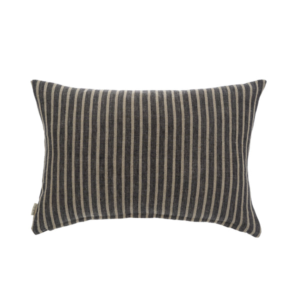 16x24 Pinstripe Linen Pillow Grey