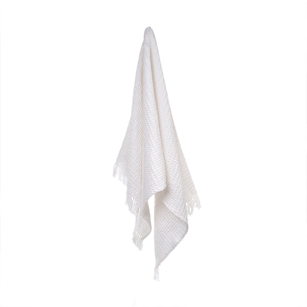 Waffle Bath Towel, White