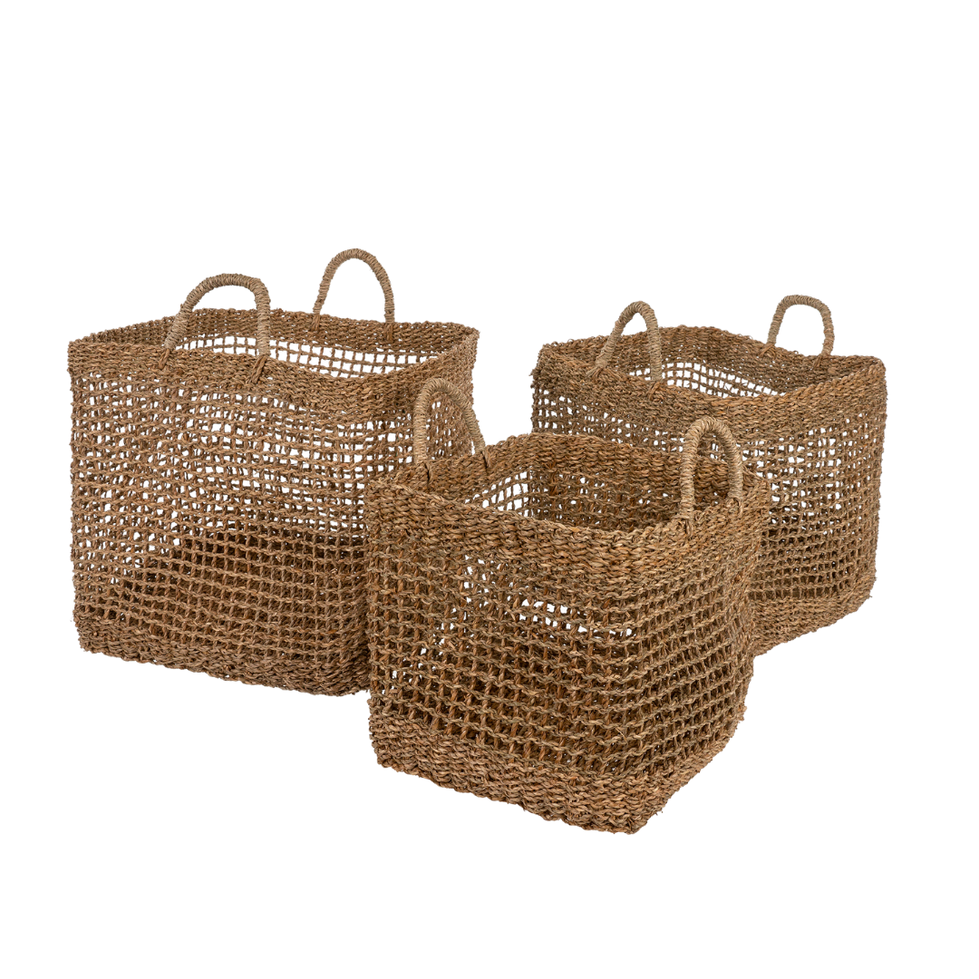 Costa Woven Square Baskets S/3 – Indaba Home