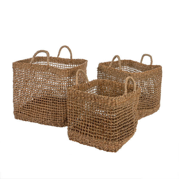 Costa Woven Square Baskets S/3