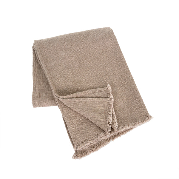 Selena Linen End of Bed Blanket, Dusty Beige