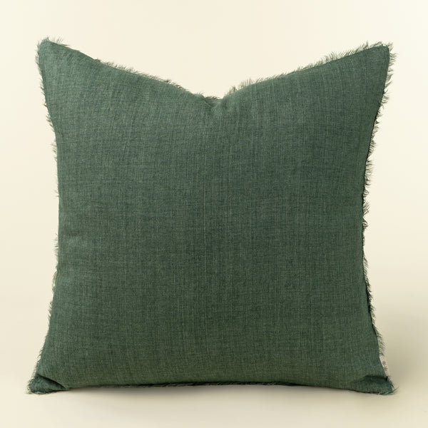 24x24 Lina Linen Pillow Celeste Green