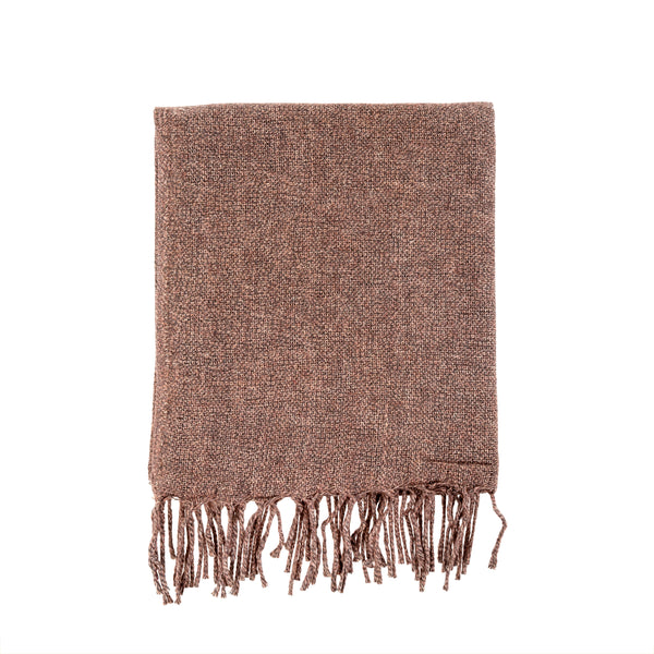 Adair Wool Blend Throw, Rose/Grey