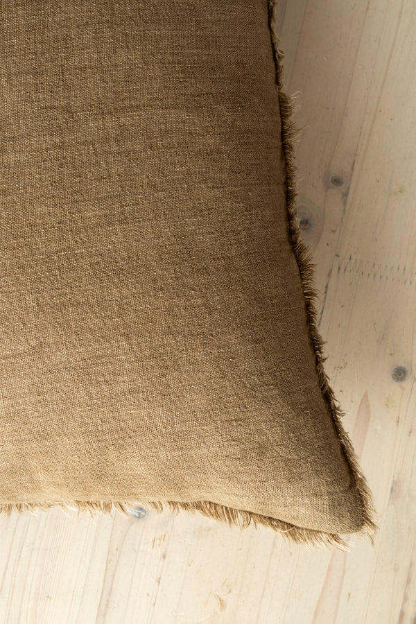 24x24 Lina Linen Pillow Hazelnut