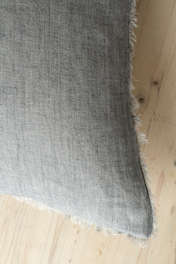 24x24 Lina Linen Pillow Steel Grey