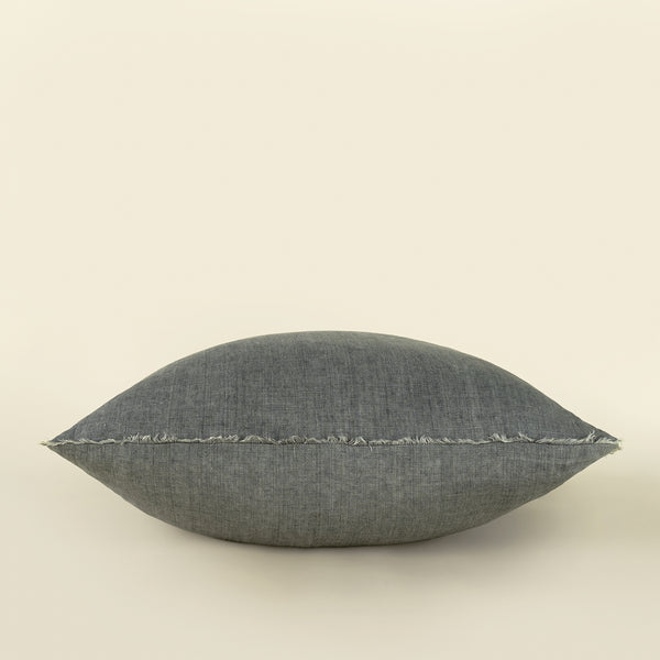 24x24 Lina Linen Pillow Steel Grey