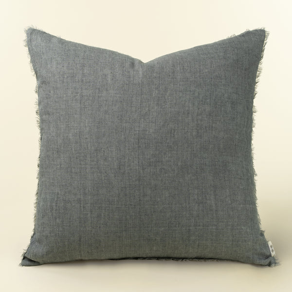 24x24 Lina Linen Pillow Steel Grey